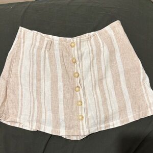 Forever 21 Beige Striped Mini Skirt